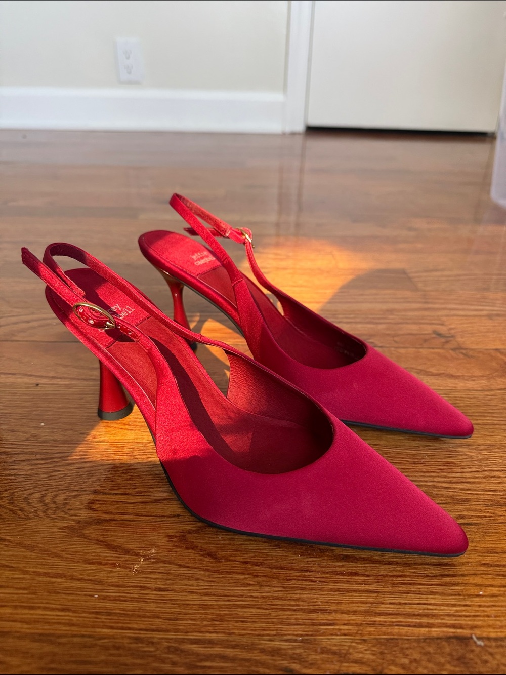 Jeffrey Campbell Crimson Pointed Slingback Heels